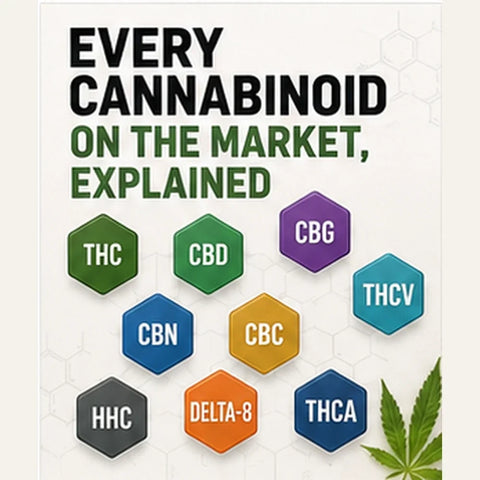 Which cannabinoids lose federal hemp status on 12 November 2026 — labelled cannabinoid hexagons for THC, CBD, HHC, delta-8 and THCA beside a cannabis leaf