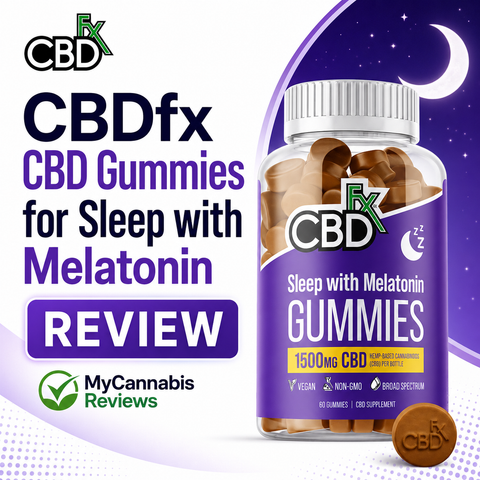 CBDfx CBD Gummies for Sleep with Melatonin 1500mg review banner by My Cannabis Reviews