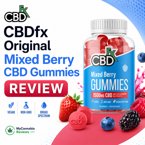 CBDfx Original Mixed Berry CBD Gummies 1500mg review banner by My Cannabis Reviews