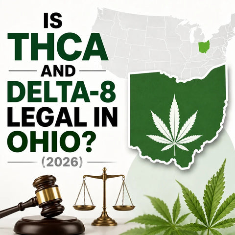 Title graphic for a 2026 guide to Georgia hemp law, covering delta-8, the retail hemp flower ban and gummy limits