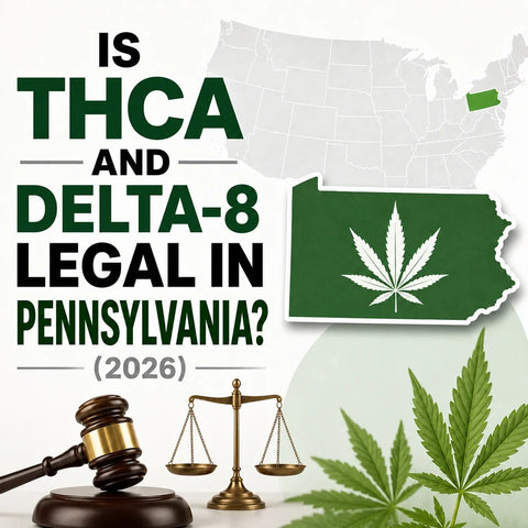 Title graphic for a 2026 guide to North Carolina hemp law, covering delta-8, THCA flower and hemp delta-9 edibles