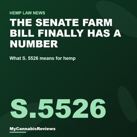 News graphic: the Senate farm bill S. 5526 and hemp