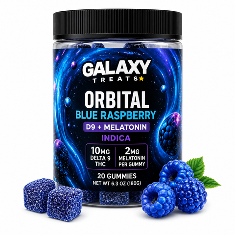 Galaxy Treats Orbital Blue Raspberry D9 + Melatonin Gummies