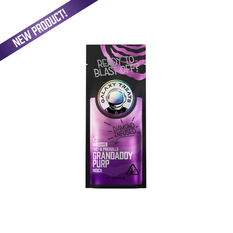 Galaxy Treats Grandaddy Purp Diamond Infused 2ct THCA Prerolls