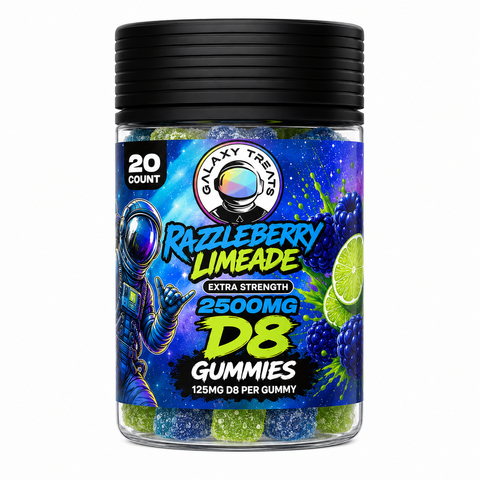Galaxy Treats Razzleberry Limeade D8 Extra Strength Gummies - 2500mg, 20 Count