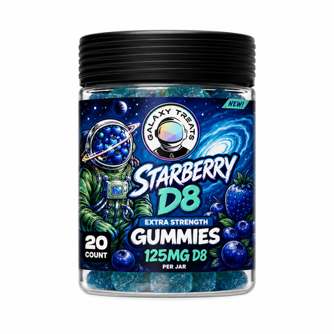 Galaxy Treats Starberry D8 Extra Strength Gummies - 125mg D8, 20 Count