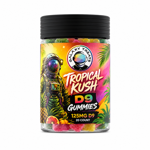 Galaxy Treats Tropical Kush D8/D9/THCP Extra Strength Gummies - 125mg D9, 20 Count